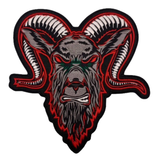 Custom Motorcycle patches - Angry Goat Embroidered Full Back Patch 