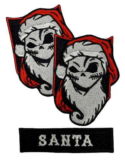 custom scary santa embroidered patch