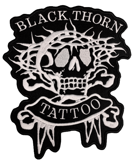 Single custom Black Thorn Tatto Badge