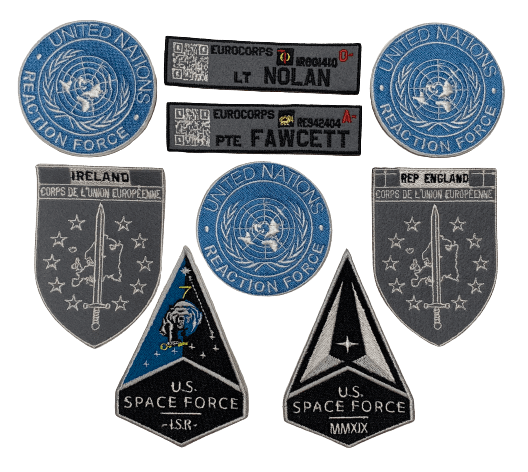 United nations and US Space Force embroidered patches